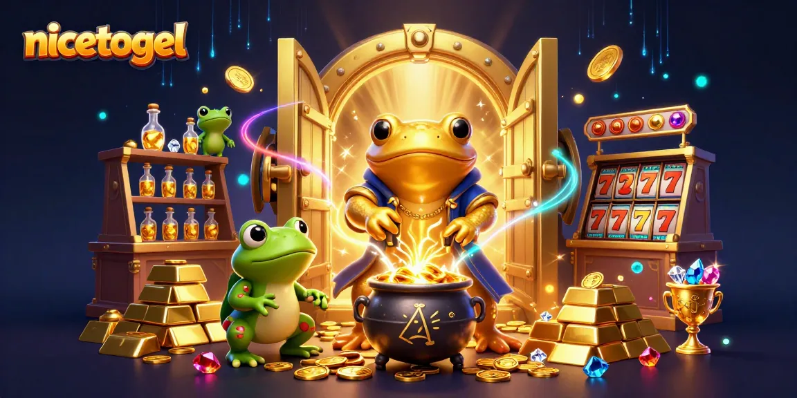 Play exciting games at nicetogel with captivating slot reels and magical gold effects!