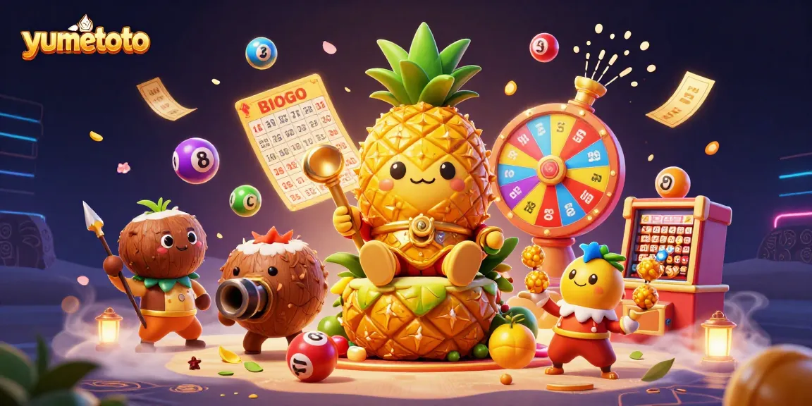Experience the exhilarating energy of yumetoto with vibrant lottery elements and characters in a dynamic casino scene.